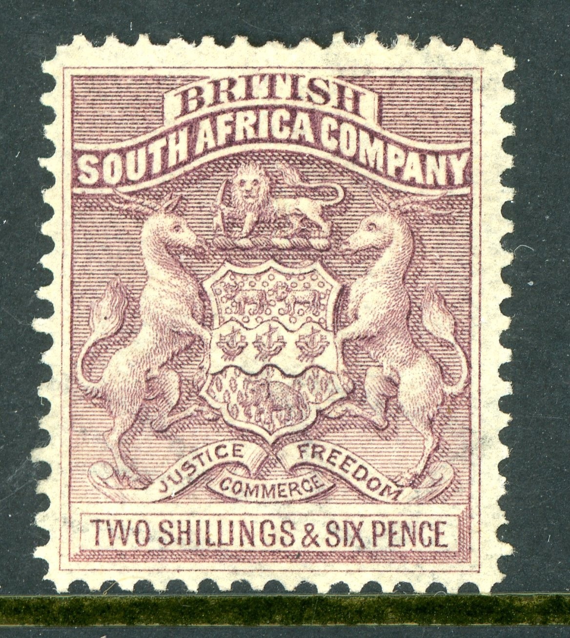 Rhodesia 1893 British QV 2s 6p Lilac Coat of Arms Issue SG #7 Mint S466