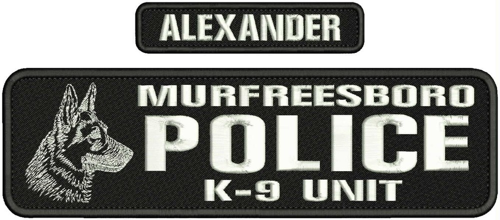 ALEXANDER 2 EMBROIDERY PATCH 3X11 AND 1X5 HOOK ON BACK BLACK/WHITE