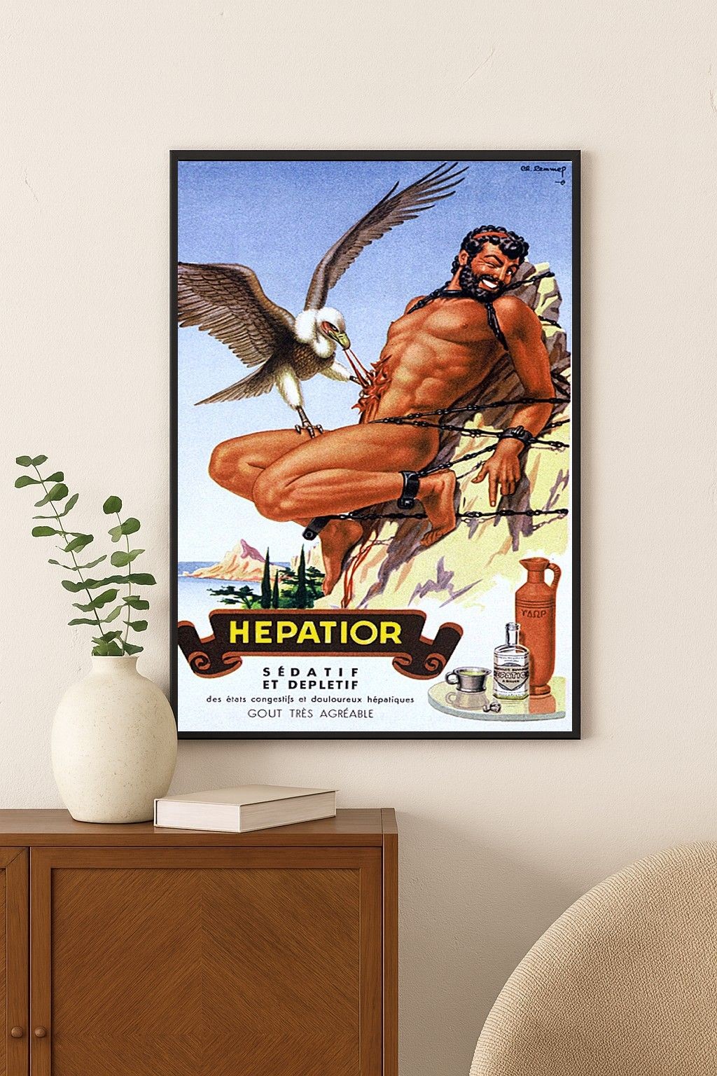 Hepatior Vintage French Ad Poster - c1930s by René Gruau - 24x36” 🍷✨