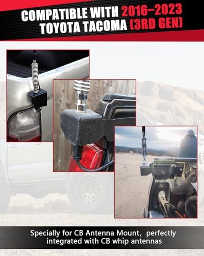 Tacoma Tailgate Antenna Mount with SO-239 CB Antenna Stud Driver Side + Antenna