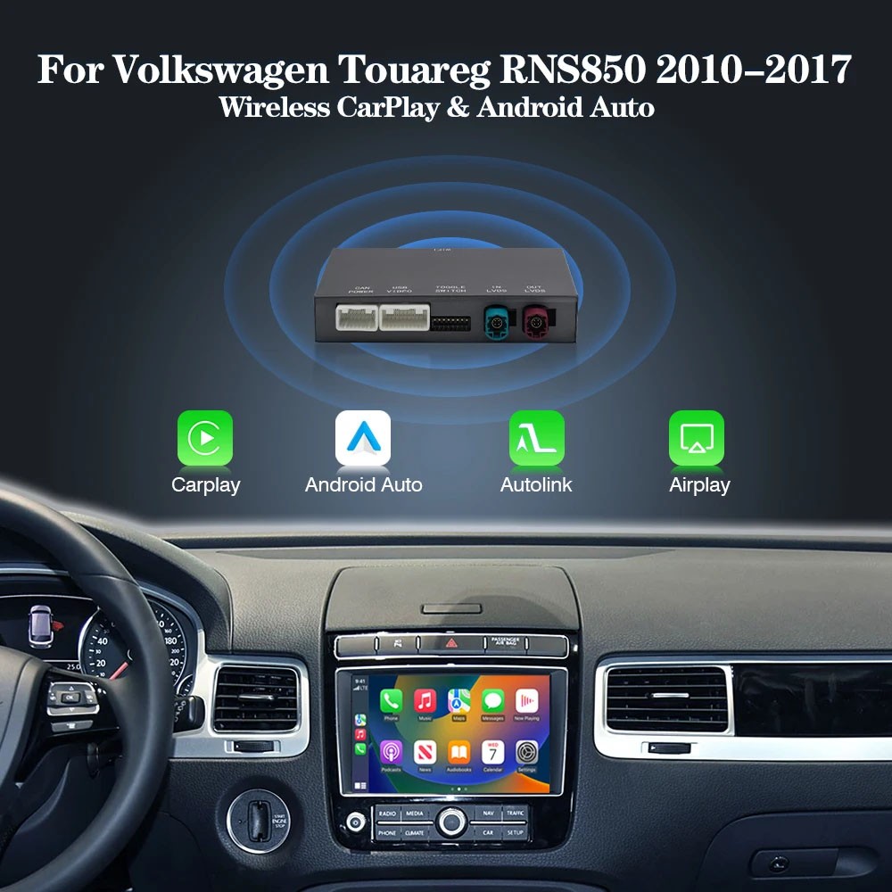 Wireless Carplay Android Auto GPS Navigation For 2010-2018 VW Touareg RNS850