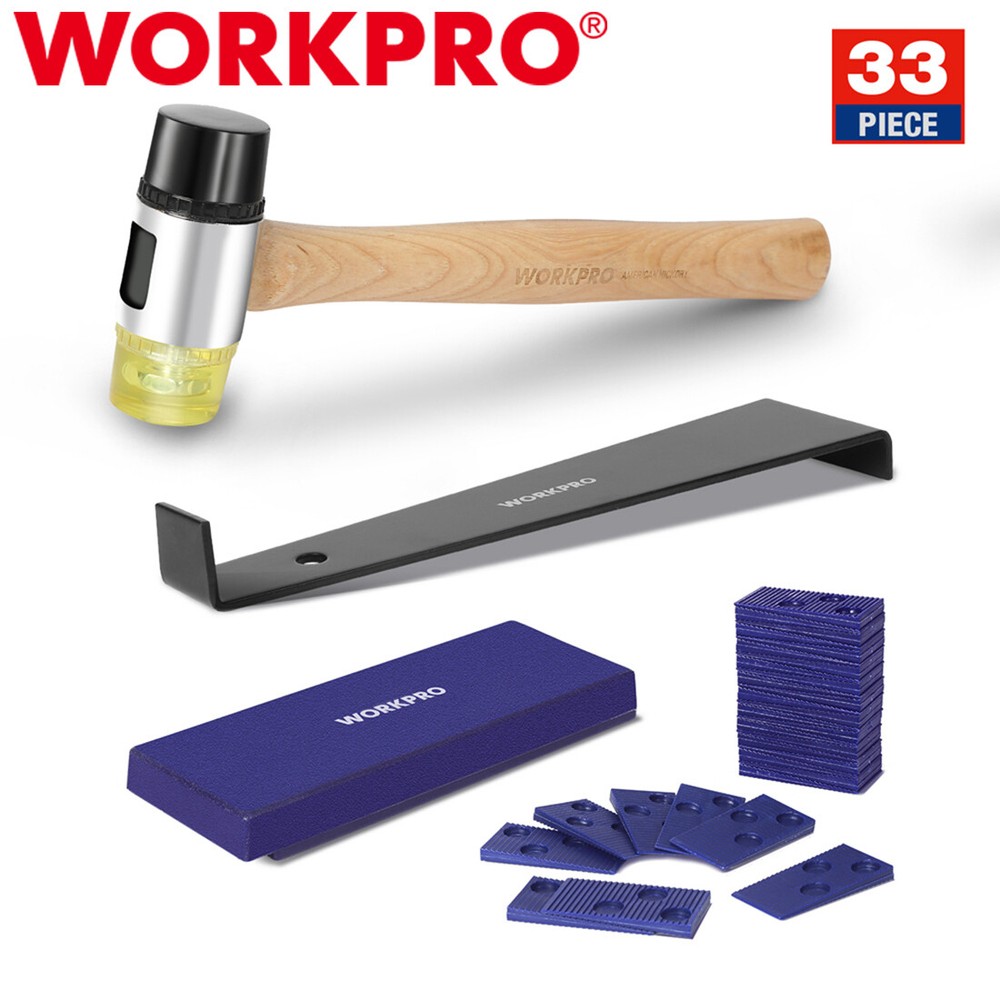 WORKPRO Laminate Wood Flooring Installation Kit Pull Bar Double-Faced Mallet Set