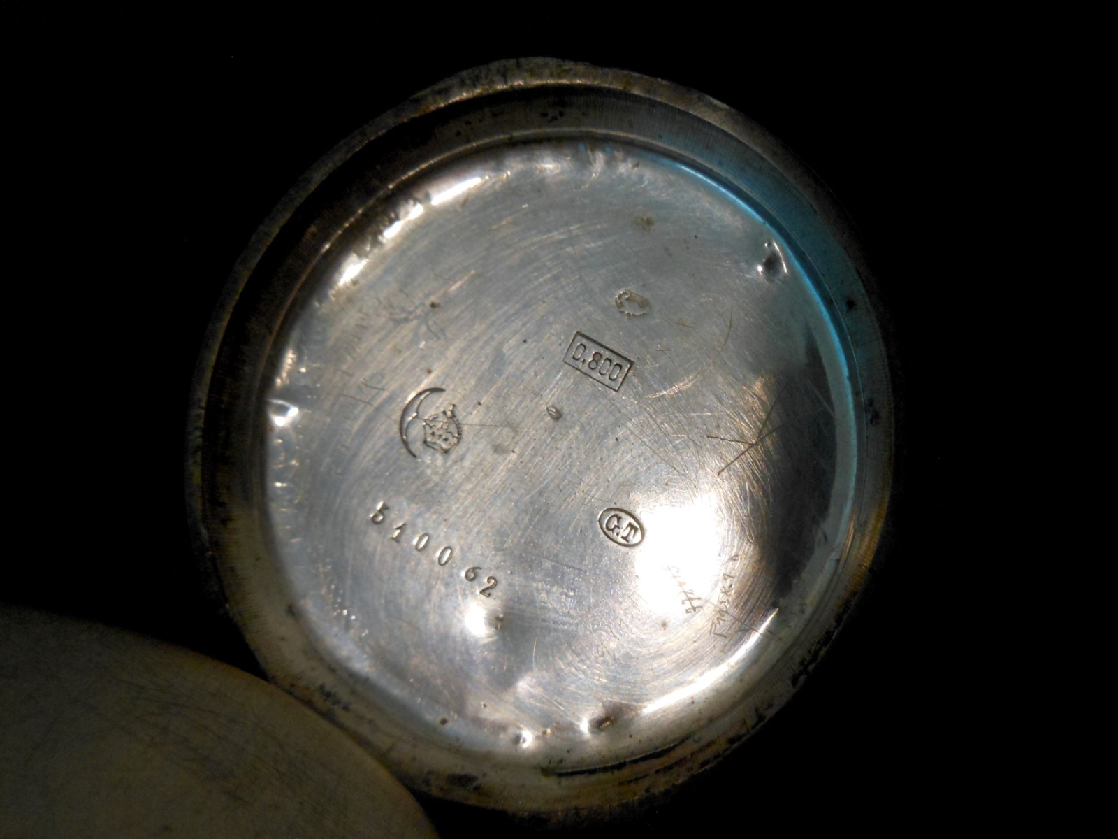 WW1 German Taschenuhr - CIVILIAN POCKET WATCH - .800 SILVER CASE - NICE!