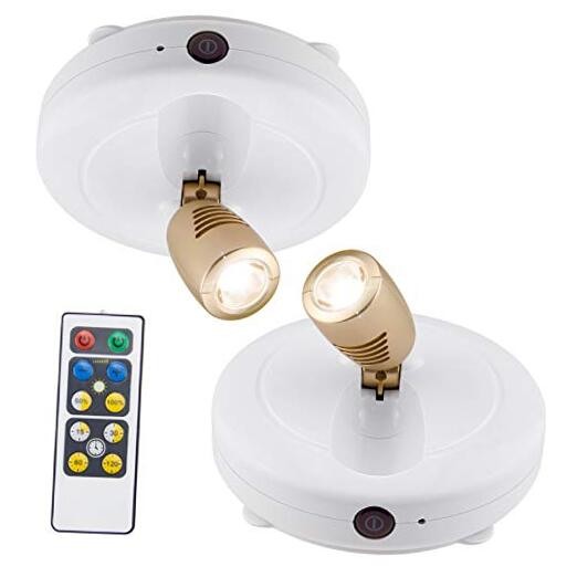 Spotlight Battery Operated, LED Puck Light, Dimmable Uplight with Remote,