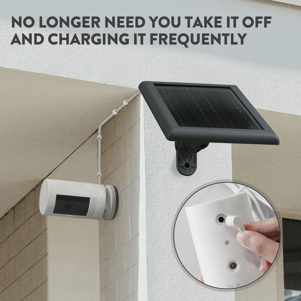 Ring Solar Panel(2nd Generation), 5W Ring Solar Panel Charger with Mount for ...