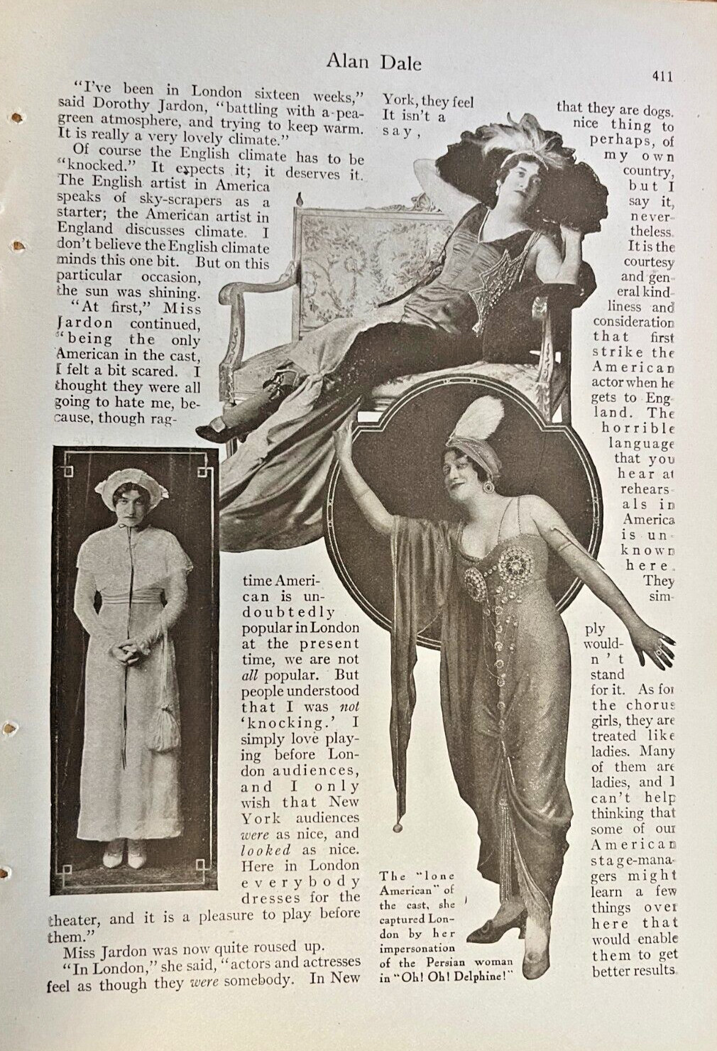 1914 Actress Dorothy Jardon illustrated