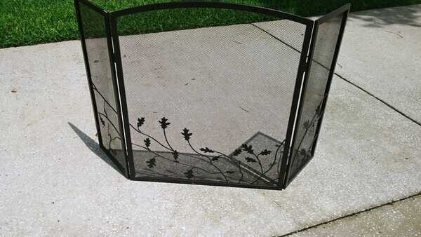3-Panel Folding Fireplace Screen Decor for Protecting Babies & Pets from Fire