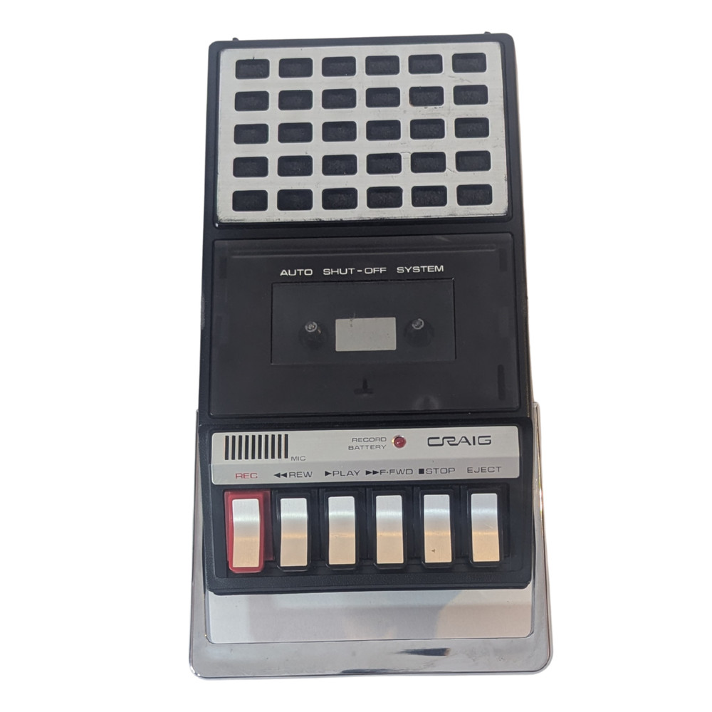Craig Model 2855 Portable Cassette Recorder w/ Hard Case – Untested