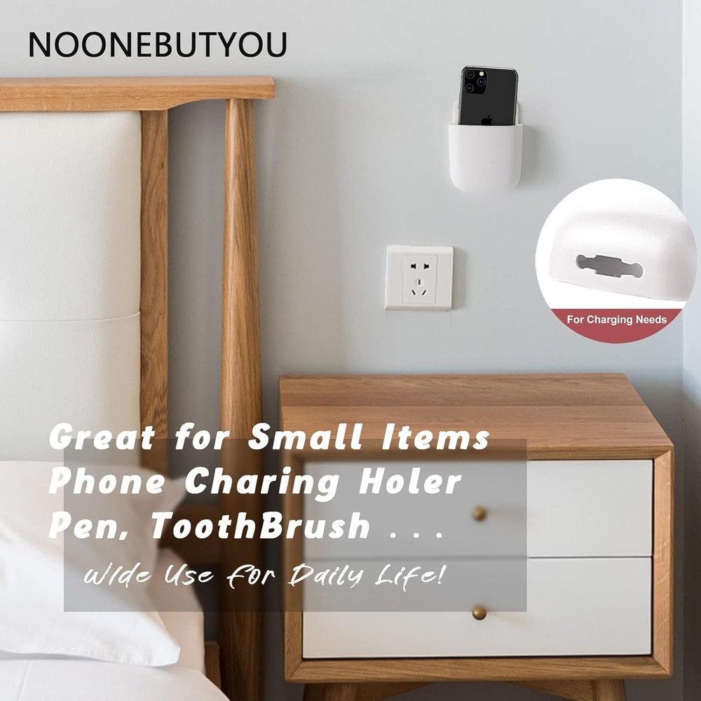 3 Pcs Remote Control Holder Wall Mount Self Adhesive Case White