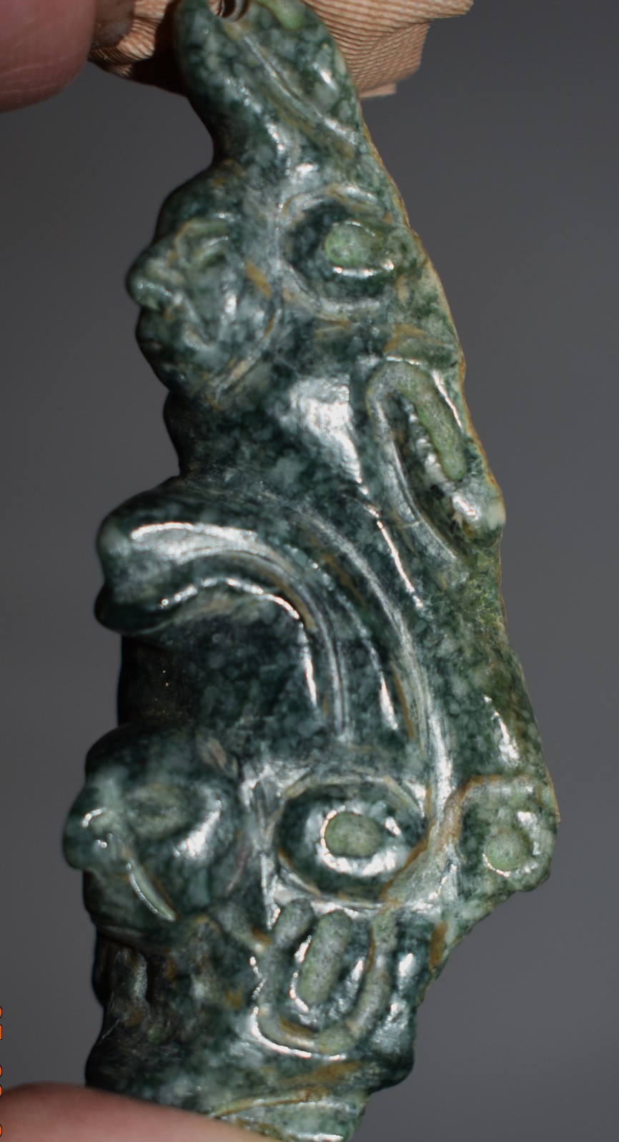 BEAUTIFUL MAYAN JADE PENDANT 3"