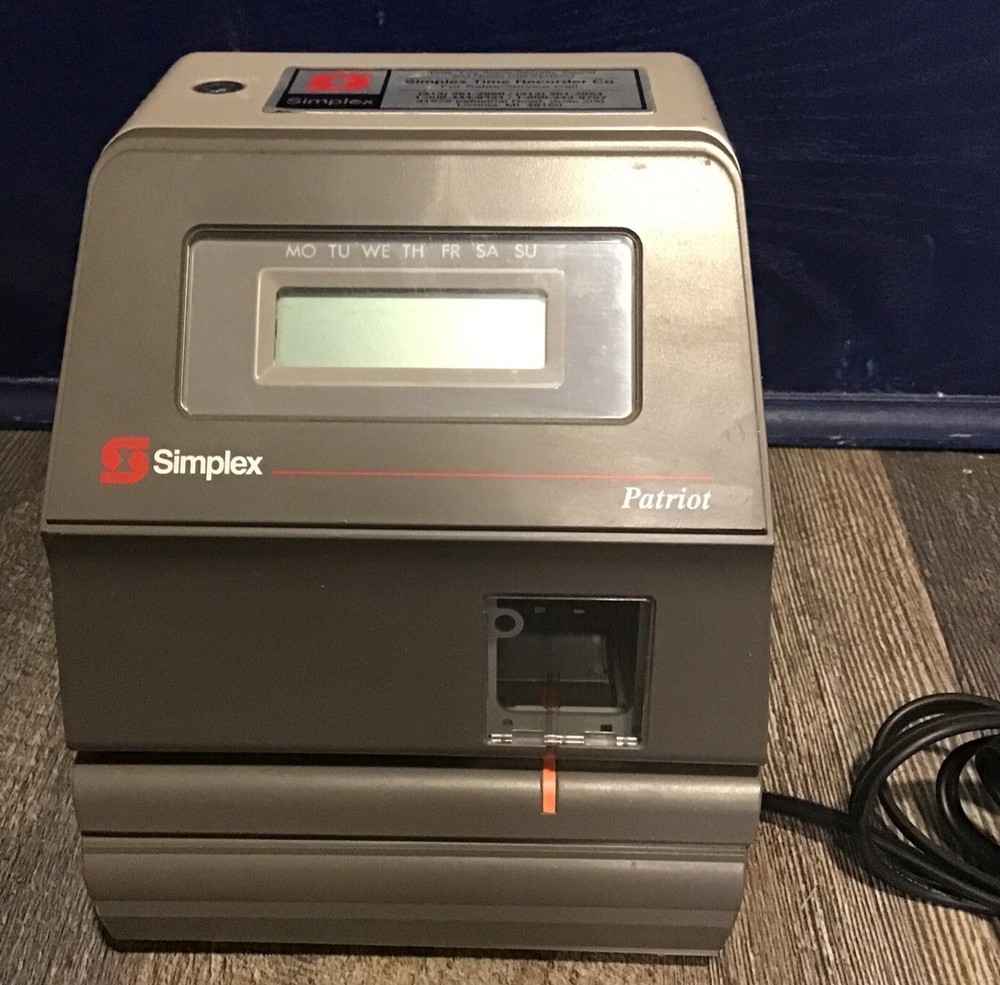 Patriot Simplex Model 1602 Wall Mount Digital Employee Time Clock Working Japan
