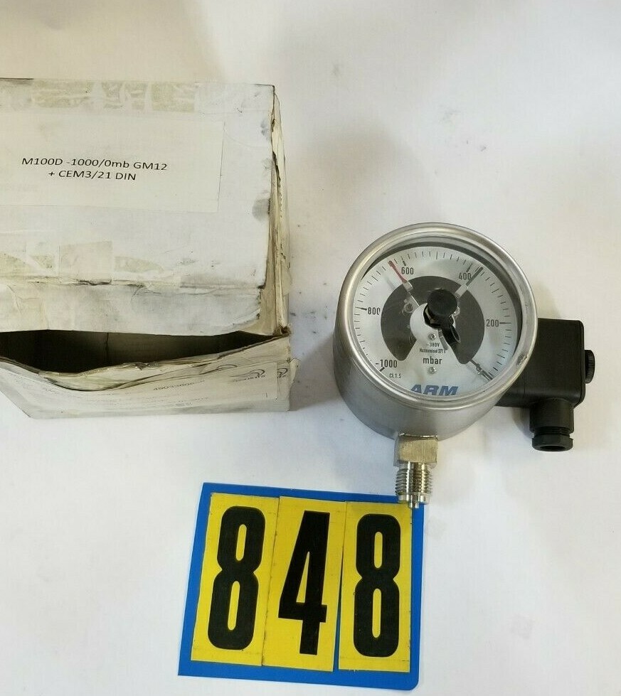 1x New Arm Technologies Manometer with switch Stainless Steel manometre