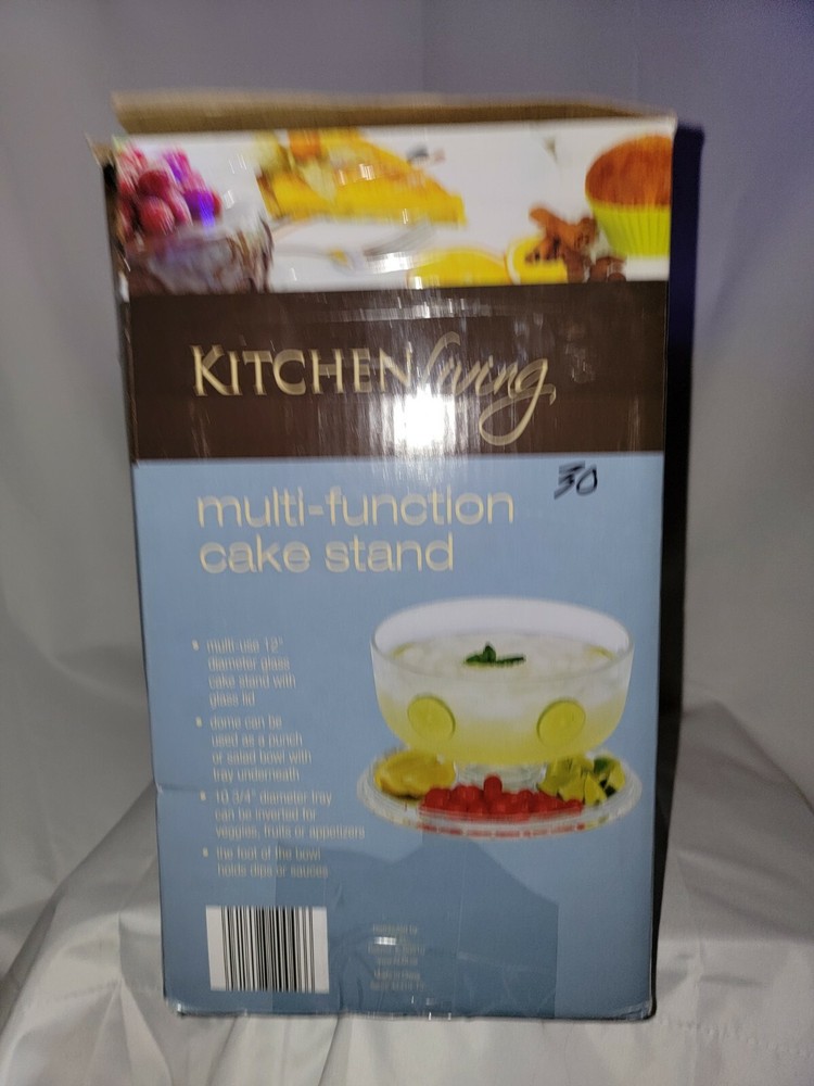 * Multi-function Cake Dessert Hors d'oeuvres Serving Stand Dome Lid Bowl 12"