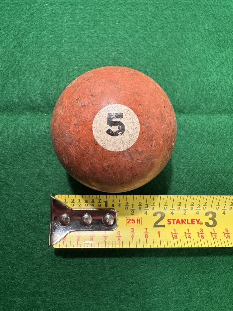 Vintage “Clay” Billiard Pool Ball Solid Red #5 Collectible