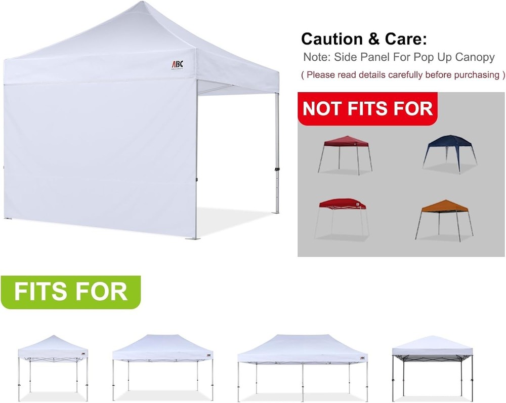 High-Quality 10x20 FT White Polyester Sidewalls - Waterproof & UV-Blocking
