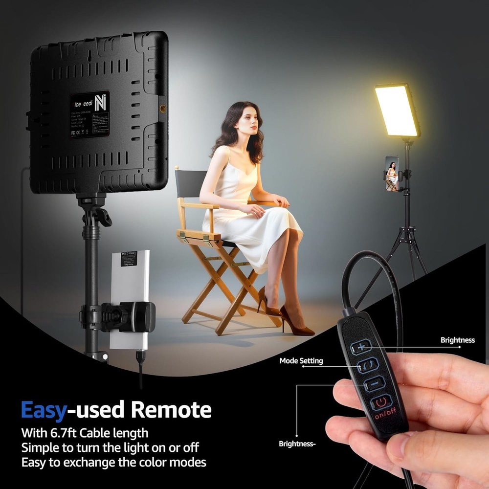 Professional 1-Pack LED Photography Lighting Kit with Adjustable Tripod & Lights