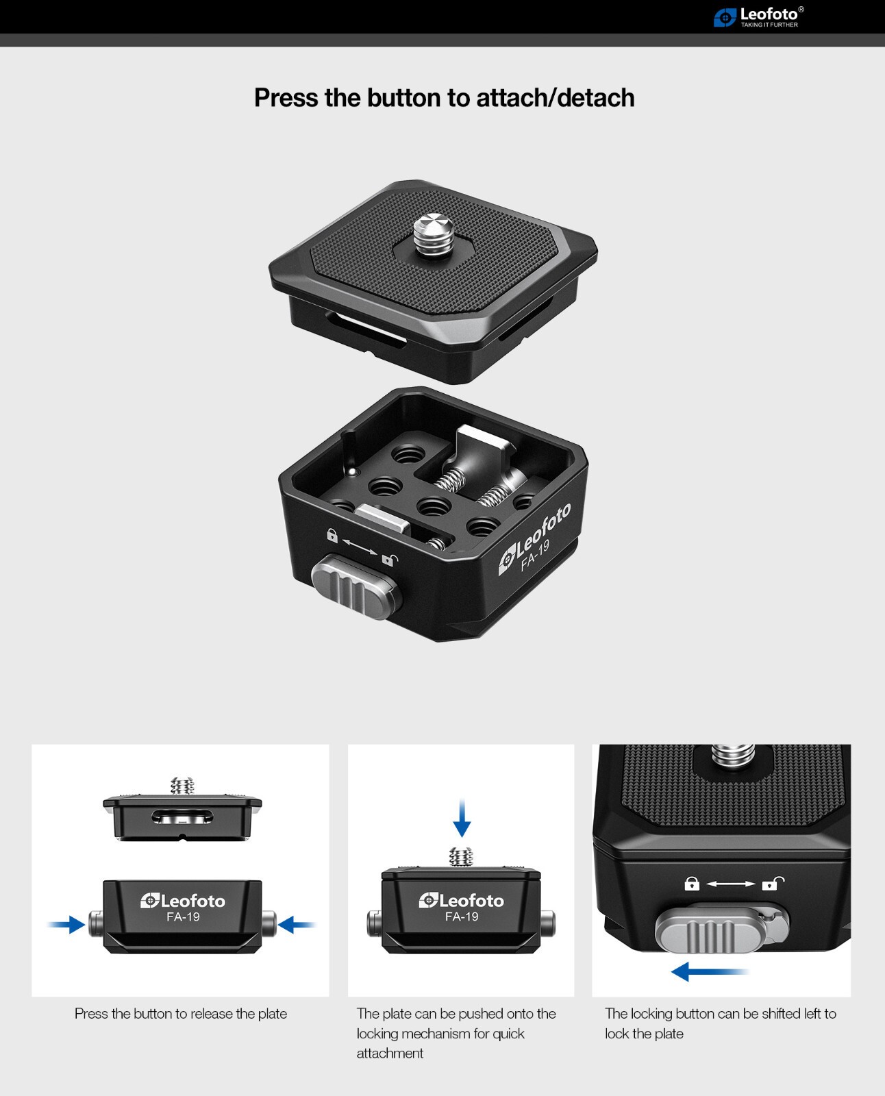 Leofoto FA-19 Quick Link for Long Lens Support Systems