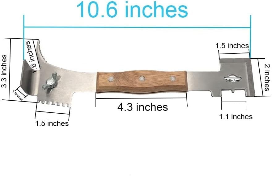 Compact 10.6-Inch Multi-Functional Hive Tool - The Ultimate Beekeeping Solution