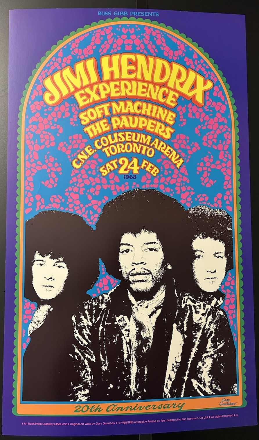 1988-JIMI HENDRIX EXPERIENCE 20TH ANNIVERSARY POSTER-CNE TORONTO-GARY GRIMSHAW-#