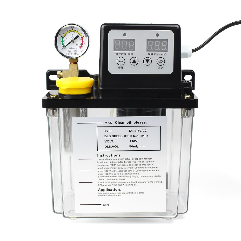 Automatic Lubricating Oil Pump 110V 2L, Electromagnetic Lubrication Pump Digi...