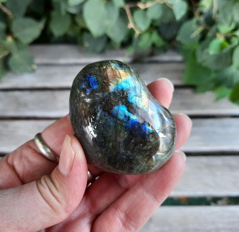 Labradorite Heart, Transformation, Higher Realm Connection, Full Potential