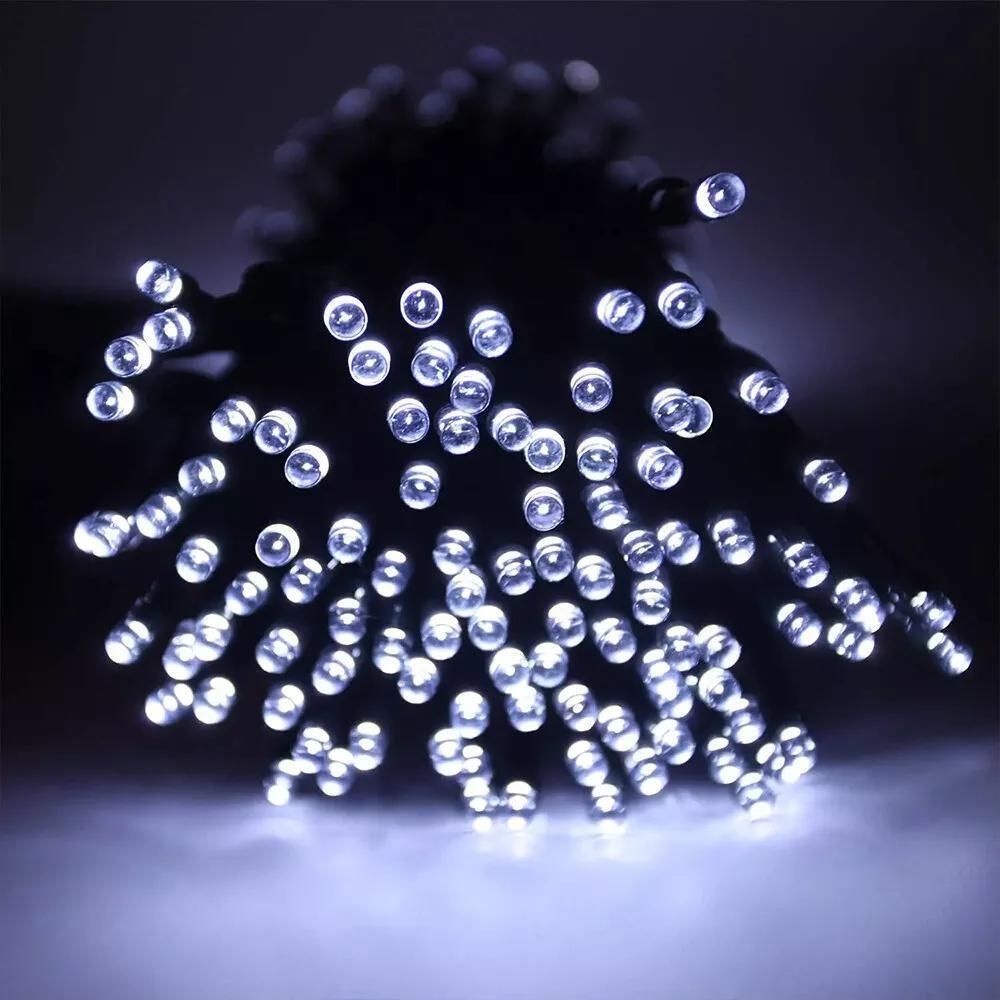Solar String Lights with Each 100 LEDs-12M-LED Christmas Lights-White light