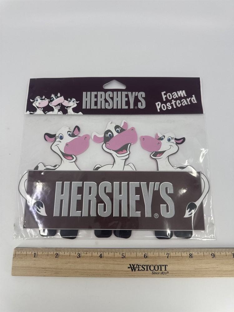 Hershey's Chocolate "Cows It Going?" Foam Postcard W/ Three Cows