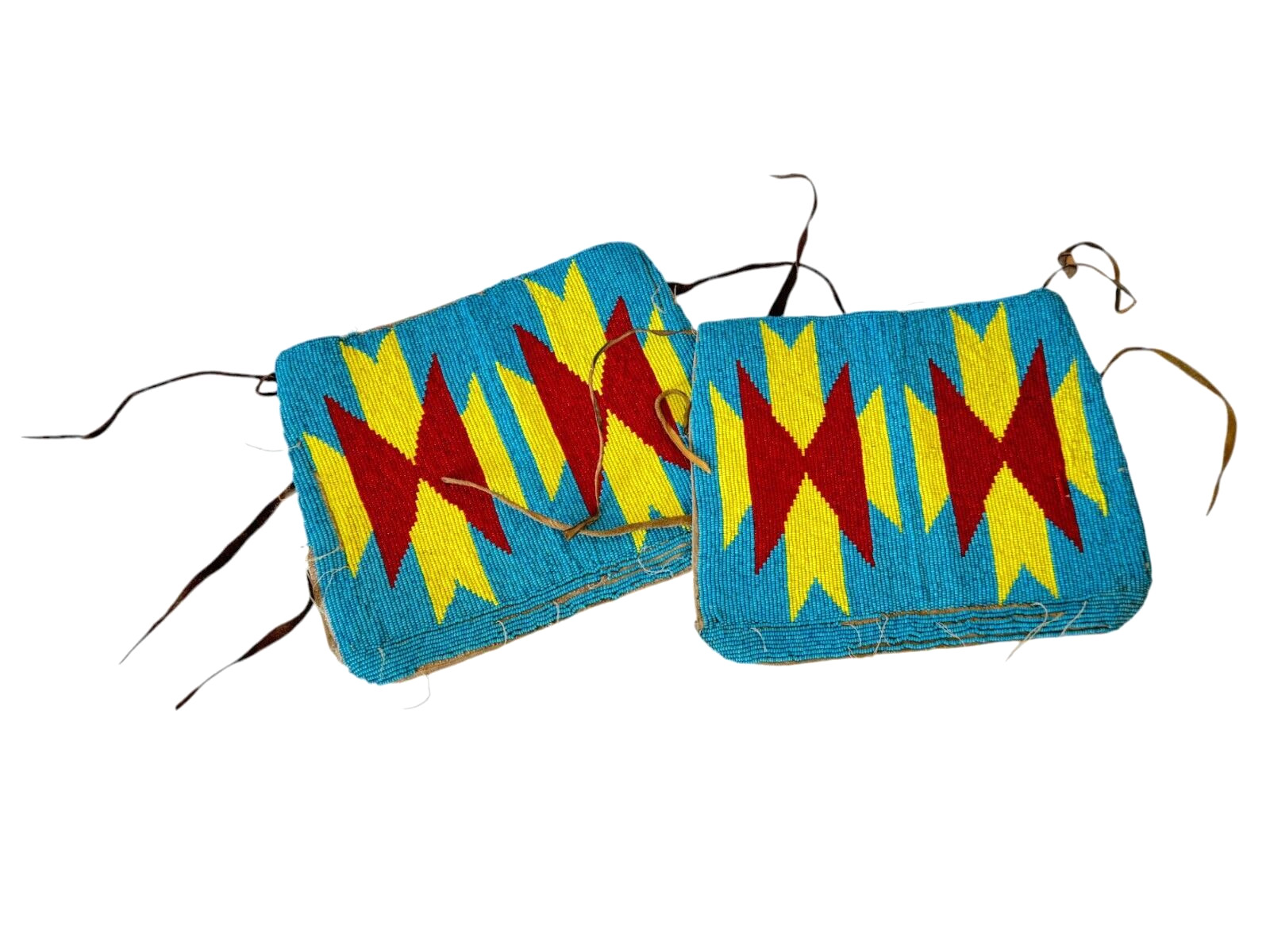 Antique Native American Plains Ceremonial Handmade Beaded Cuffs