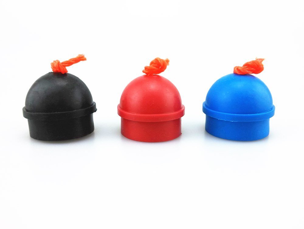 3pcs Mix Color Rubber Pool Table Billiard Cue Chalk Holders with String