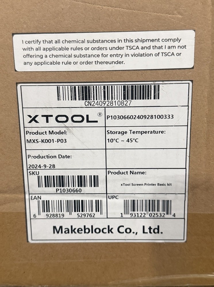 xTool Screen Printer Basic Kit S1 - MXS-K001-P03