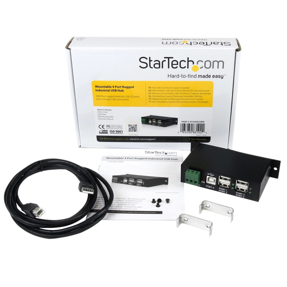 StarTech Mountable 4 Port Rugged Industrial USB Hub