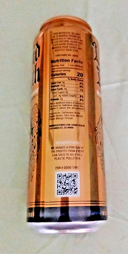 (1) Full Can: LIQUID DEATH ~ MANGO CHAINSAW