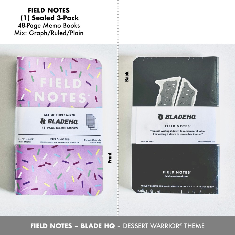 Field Notes BladeHQ Dessert Warrior Theme - Graph/Ruled/Plain (New - Sealed)