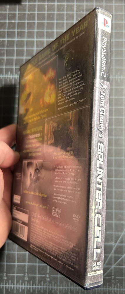SPLINTER CELL (PLAYSTATION 2, 2001) PS2 CASE & MANUAL ONLY, NO GAME!