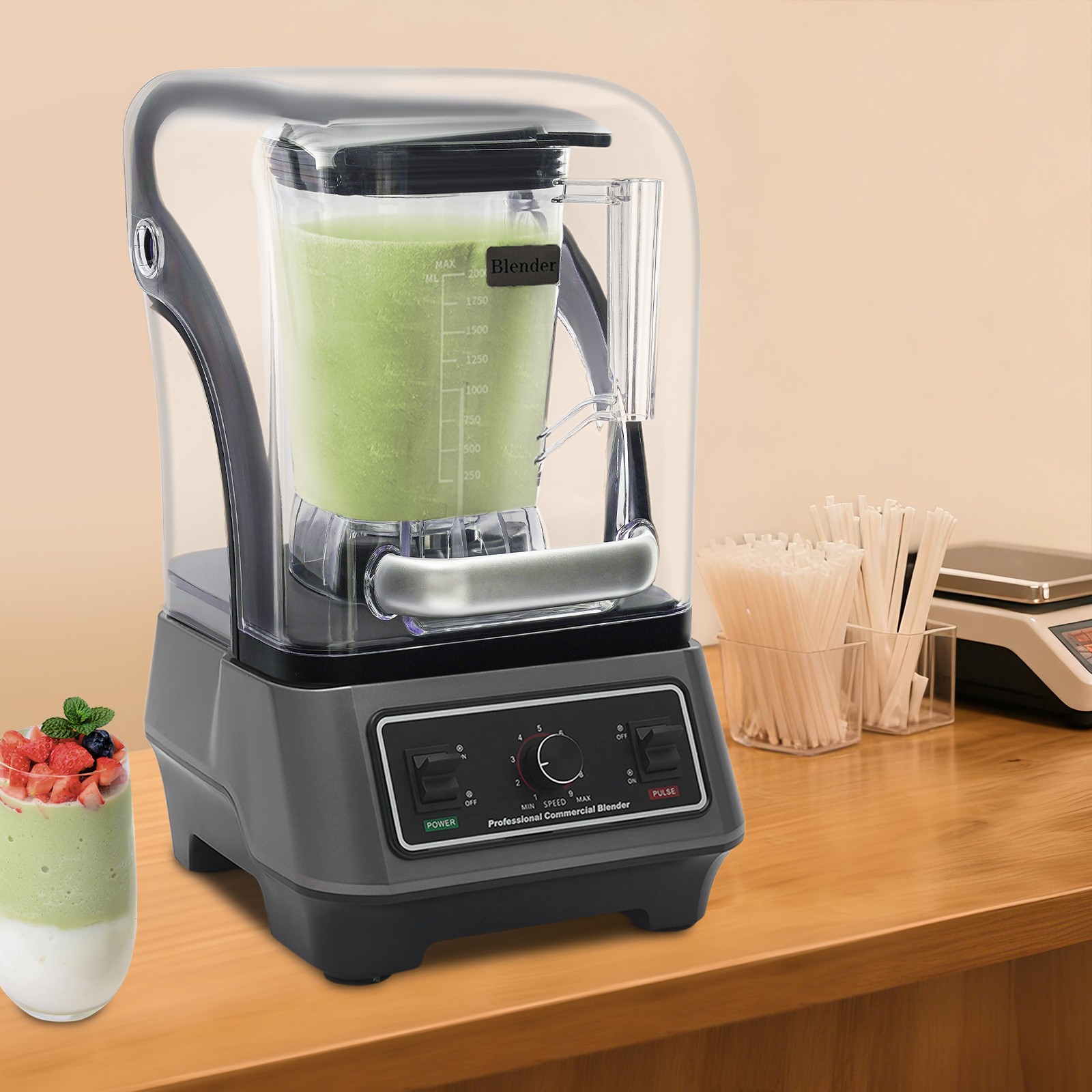 Multifunctional Blending Machine, Blender with Thick Shield, Commercial Blender