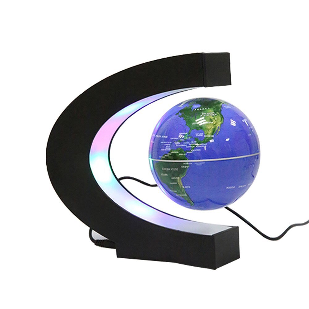 Floating Globe With Led Lights C Shape Magnetic Levitation Floating Globe