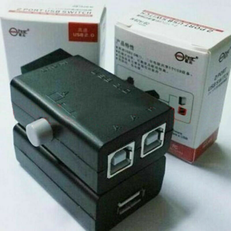 SHARE SWITCH - USB 2.0 To 2 Ports USB of PC Computer Scanner Printer with button