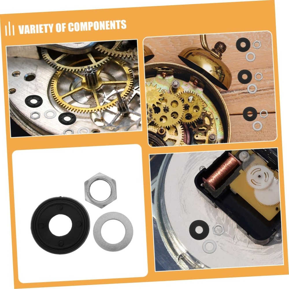 10 Sets Quartz Clock Movement Kit with Washers Nuts and Gaskets Easy Clock Re...