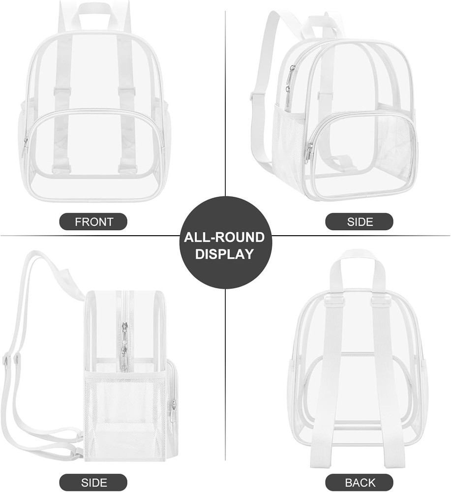 USPECLARE Clear Backpack for Stadium Events Small Medium, White