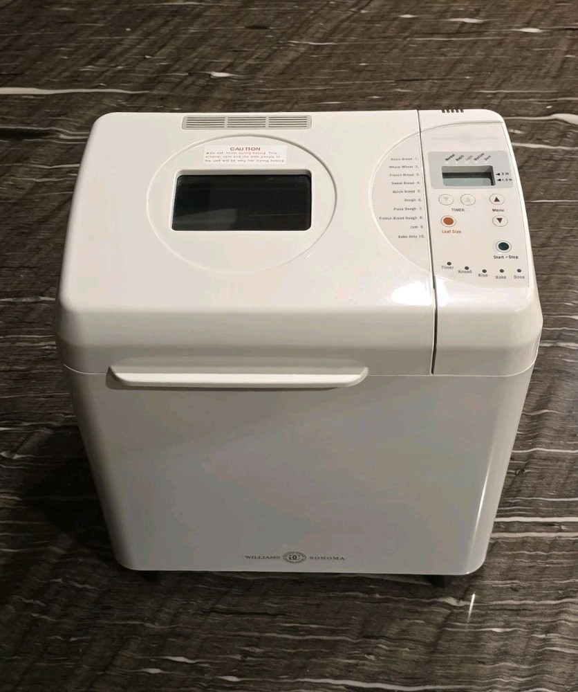 Williams Sonoma Bread Machine WS0797 2lb 1.5lb Programmable Maker White W/Manual