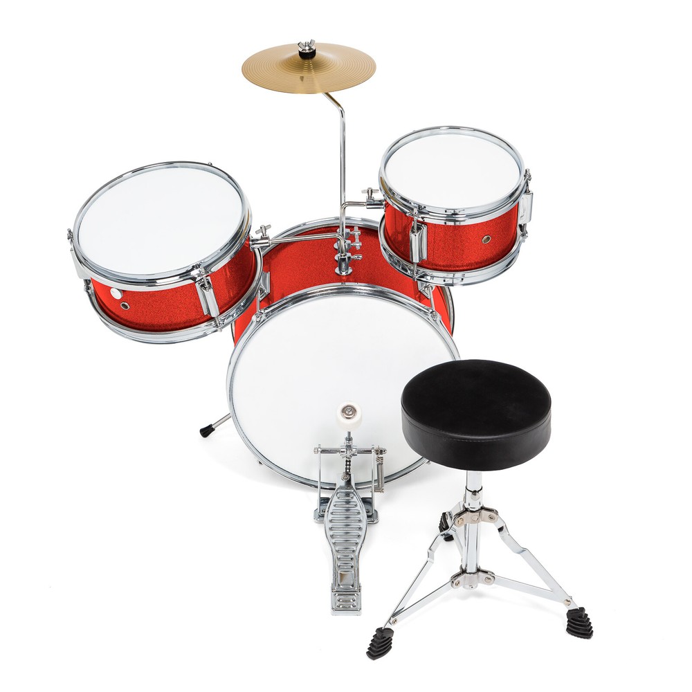 OPEN BOX - 3-Piece Junior Drum Set - Complete Mini Beginner Kit -Red