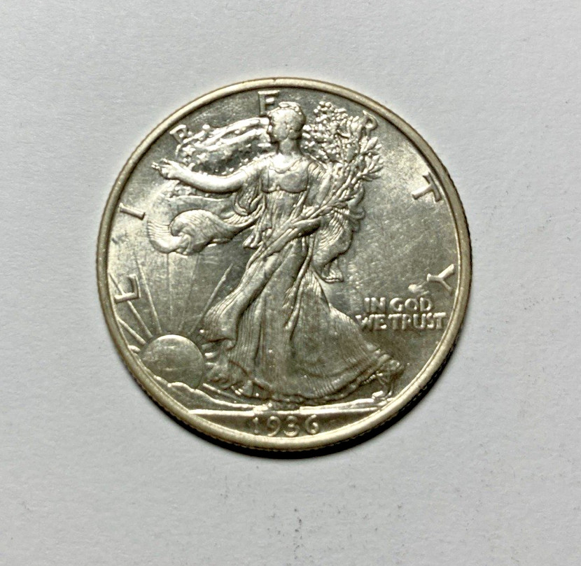1936 Walking Liberty Half Dollar Flashy Brilliant AU++