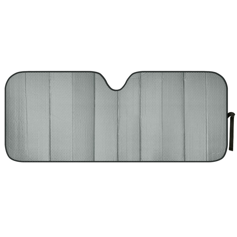 Jumbo Auto Sun Shade Foldable Metallic Gray Wind Shield Visor UV Protection