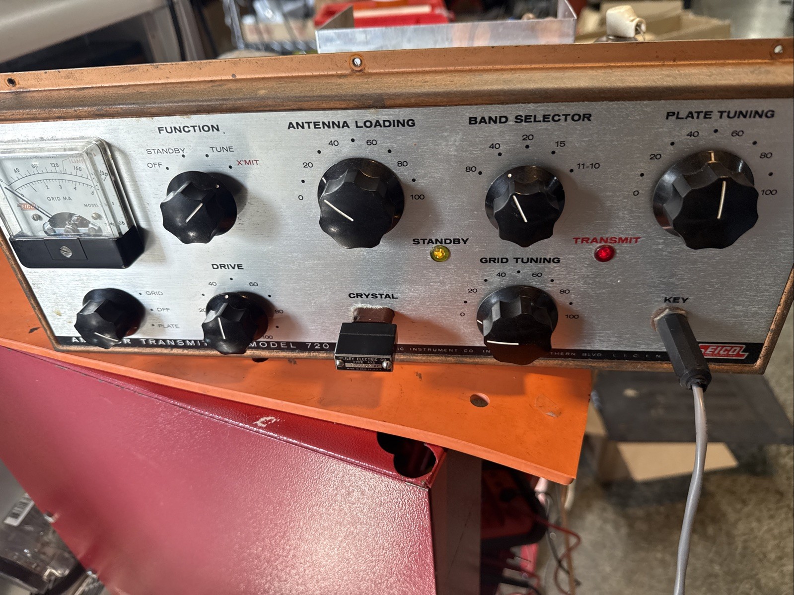 EICO CW AMATEUR TRANSMITTER MODEL 720 Ham Radio Works On 40 Low Output