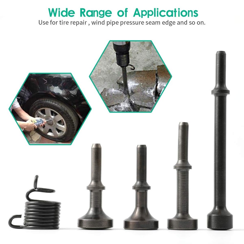 Anndason 5 Pcs Smoothing Pneumatic Air Hammer Chisel Bits Black