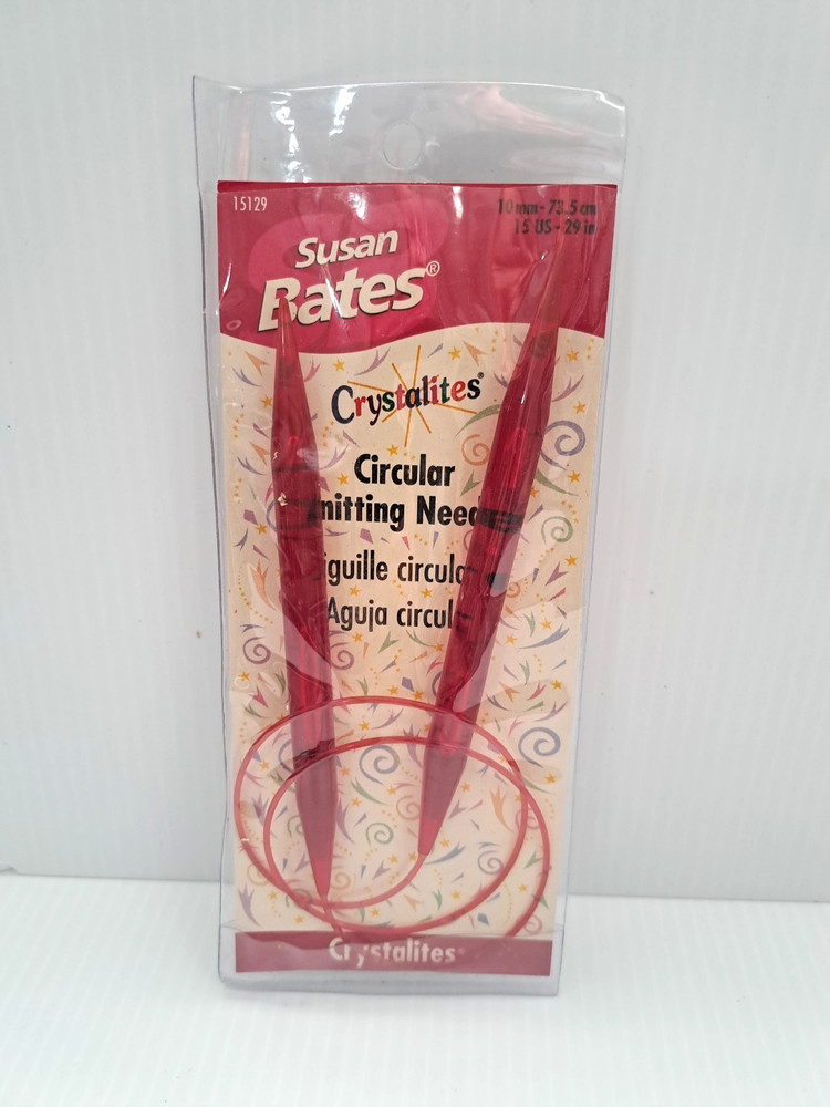 Knitting Needles  Circular  Crystalites Red  Color