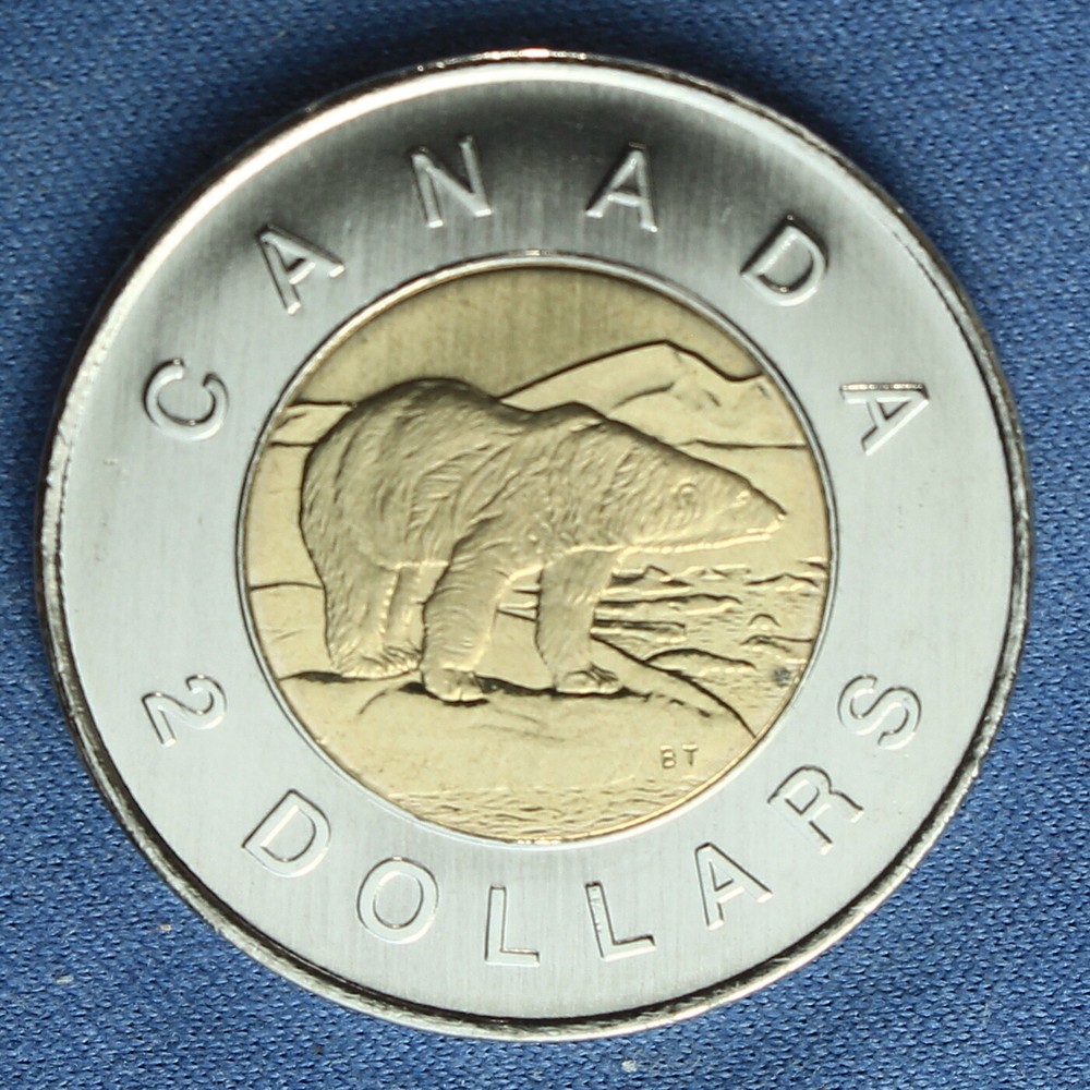 Canada 2001 Toonie 2$ from a Mint Roll (Normal Reverse)
