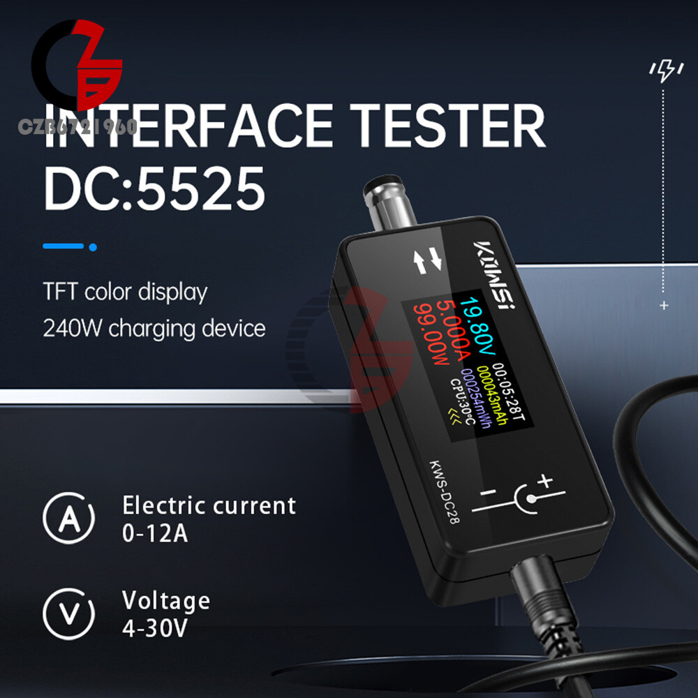 DC5.5*2.5 Interface Current Voltage Power Meter Tester Digital LCD Display Meter