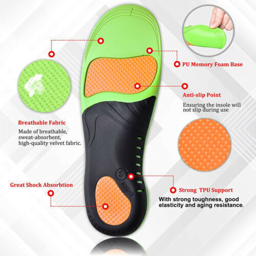 Orthotic Shoe Insoles Inserts Flat Feet High Arch Support for Plantar Fasciitis