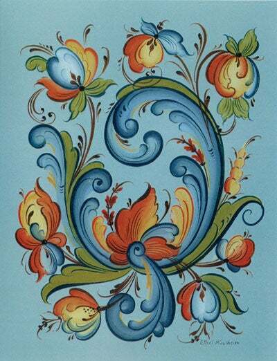 Norway Rosemaling Cards Set, NEW